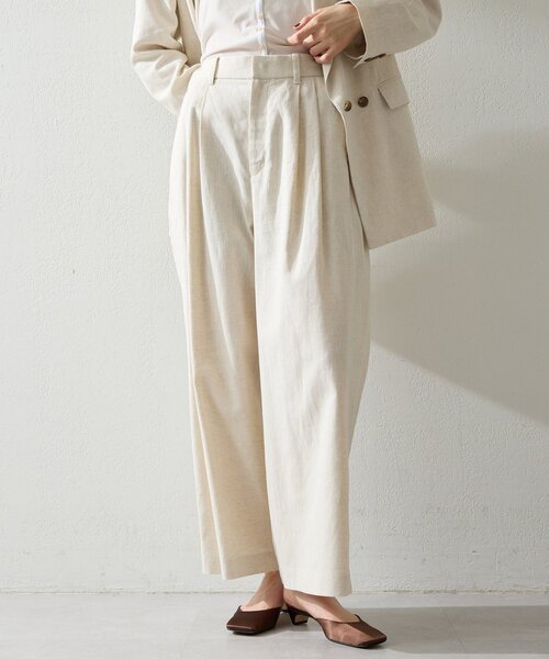 THE PAUSE（ザ ポーズ）の「【THE PAUSE】コットンリネンタックパンツ（その他パンツ・レディース・ブラック/ベージュ・38/36）」の12枚目の写真