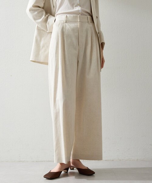 THE PAUSE（ザ ポーズ）の「【THE PAUSE】コットンリネンタックパンツ（その他パンツ・レディース・ブラック/ベージュ・38/36）」の16枚目の写真
