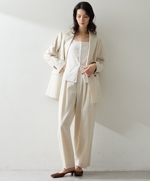 THE PAUSE（ザ ポーズ）の「【THE PAUSE】コットンリネンタックパンツ（その他パンツ・レディース・ブラック/ベージュ・38/36）」の18枚目の写真