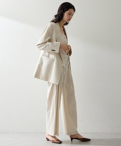 THE PAUSE（ザ ポーズ）の「【THE PAUSE】コットンリネンタックパンツ（その他パンツ・レディース・ブラック/ベージュ・38/36）」の15枚目の写真