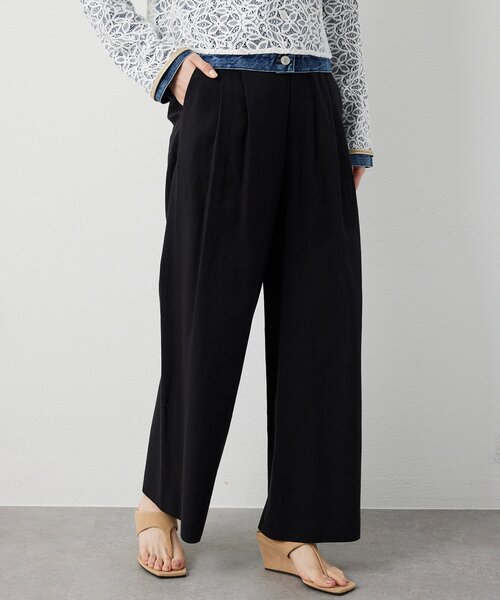 THE PAUSE（ザ ポーズ）の「【THE PAUSE】コットンリネンタックパンツ（その他パンツ・レディース・ブラック/ベージュ・38/36）」の8枚目の写真