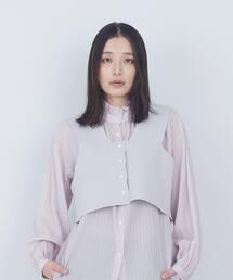 ADIEU TRISTESSE（アデュートリステス）の「【2way】COTTON SURFミラノリブビスチェ風ベスト（ベスト）」
