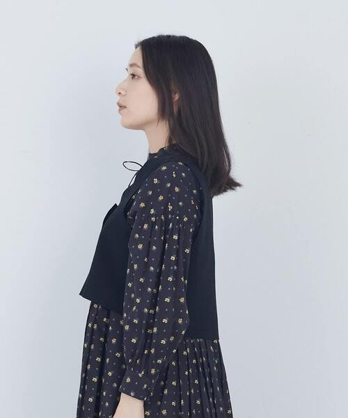 ADIEU TRISTESSE（アデュートリステス）の「【2way】COTTON SURFミラノリブビスチェ風ベスト（ベスト・レディース・グレイッシュベージュ/ブラック・FREE）」の15枚目の写真