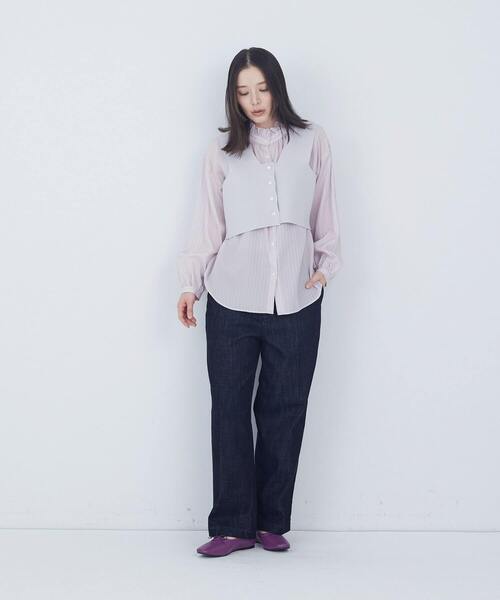 ADIEU TRISTESSE（アデュートリステス）の「【2way】COTTON SURFミラノリブビスチェ風ベスト（ベスト・レディース・グレイッシュベージュ/ブラック・FREE）」の19枚目の写真