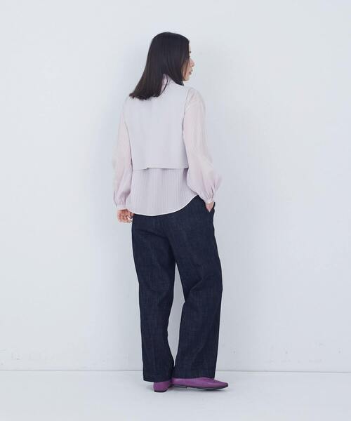 ADIEU TRISTESSE（アデュートリステス）の「【2way】COTTON SURFミラノリブビスチェ風ベスト（ベスト・レディース・グレイッシュベージュ/ブラック・FREE）」の21枚目の写真