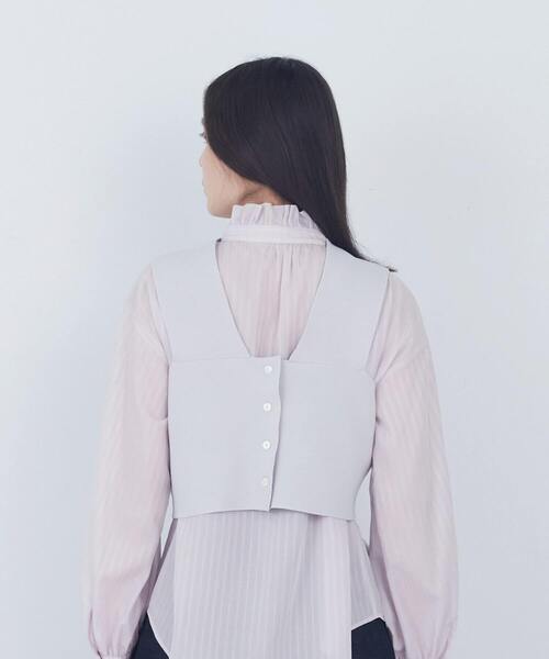 ADIEU TRISTESSE（アデュートリステス）の「【2way】COTTON SURFミラノリブビスチェ風ベスト（ベスト・レディース・グレイッシュベージュ/ブラック・FREE）」の6枚目の写真