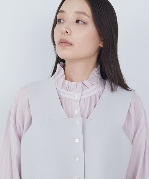 ADIEU TRISTESSE（アデュートリステス）の「【2way】COTTON SURFミラノリブビスチェ風ベスト（ベスト・レディース・グレイッシュベージュ/ブラック・FREE）」の7枚目の写真