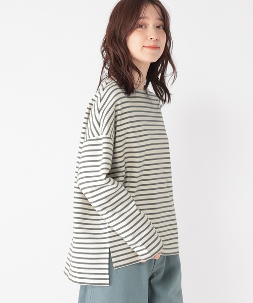 studio CLIP（スタディオクリップ）の「ハイゲージポンチボーダープルオーバー（Tシャツ/カットソー・レディース・オフホワイト/その他3/その他2/その他1・FREE）」の3枚目の写真