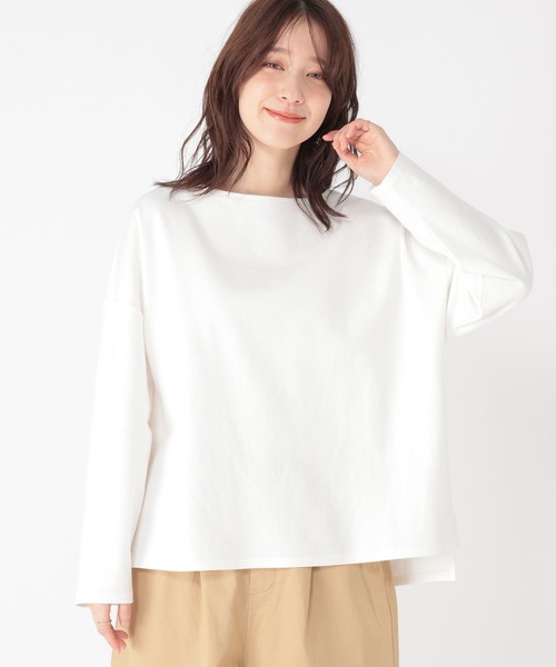 studio CLIP（スタディオクリップ）の「ハイゲージポンチボーダープルオーバー（Tシャツ/カットソー・レディース・オフホワイト/その他3/その他2/その他1・FREE）」の2枚目の写真