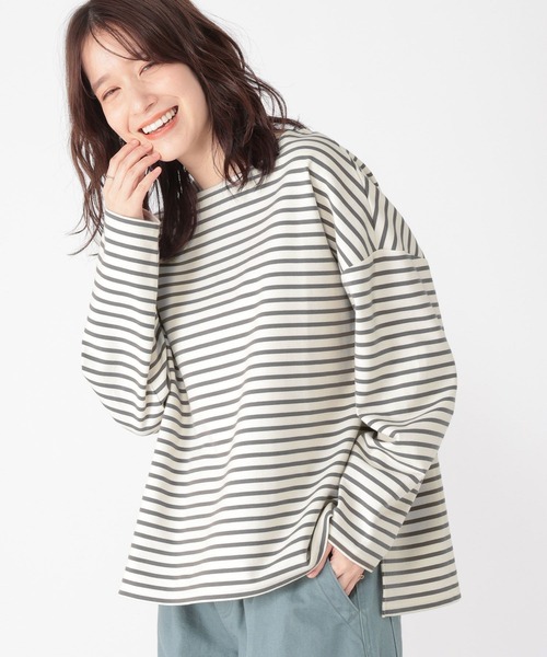 studio CLIP（スタディオクリップ）の「ハイゲージポンチボーダープルオーバー（Tシャツ/カットソー・レディース・オフホワイト/その他3/その他2/その他1・FREE）」の6枚目の写真