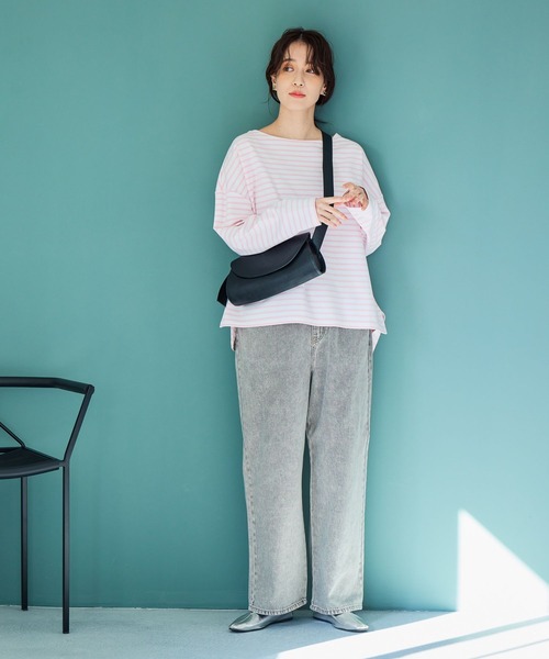 studio CLIP（スタディオクリップ）の「ハイゲージポンチボーダープルオーバー（Tシャツ/カットソー・レディース・オフホワイト/その他3/その他2/その他1・FREE）」の13枚目の写真