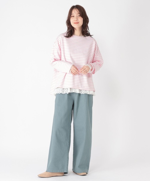 studio CLIP（スタディオクリップ）の「ハイゲージポンチボーダープルオーバー（Tシャツ/カットソー・レディース・オフホワイト/その他3/その他2/その他1・FREE）」の18枚目の写真