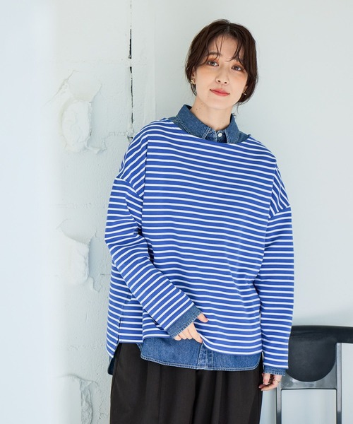 studio CLIP（スタディオクリップ）の「ハイゲージポンチボーダープルオーバー（Tシャツ/カットソー・レディース・オフホワイト/その他3/その他2/その他1・FREE）」の20枚目の写真