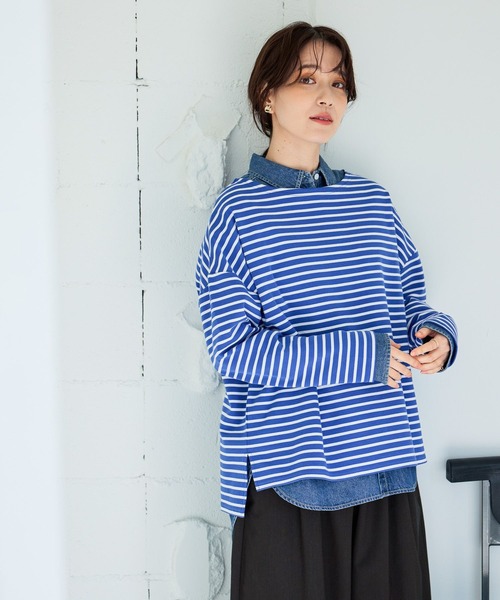 studio CLIP（スタディオクリップ）の「ハイゲージポンチボーダープルオーバー（Tシャツ/カットソー・レディース・オフホワイト/その他3/その他2/その他1・FREE）」の21枚目の写真