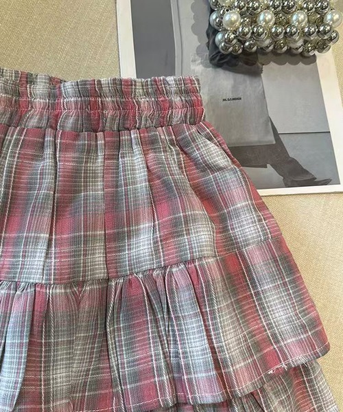 NANEA（ナネア）の「インパン付きチェックティアードフリルミニスカート（スカート・レディース・レッド/ブラック・LARGE/MEDIUM/SMALL）」の14枚目の写真