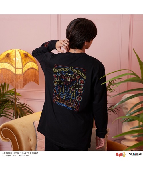 AIR TWOKYO(エアトゥーキョー)の「TVアニメ「らんま1/2」第1弾 ネオン中華ロングスリーブTシャツ 1(早乙女乱馬)(Tシャツ/カットソー・レディース・ブラック・MEDIUM/SMALL/XX-LARGE/X-LARGE/LARGE)」の2枚目の写真