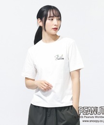 ピーナッツ PEANUTS グラフィック半袖Tピーナッツ等高線MAP