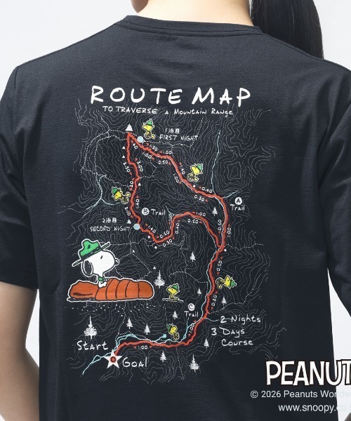 PEANUTS(ピーナッツ)の「ピーナッツ PEANUTS グラフィック半袖Tピーナッツ等高線MAP(Tシャツ/カットソー・レディース・オフホワイト/ブラック/ラベンダー・S/M/L/XL)」の12枚目の写真