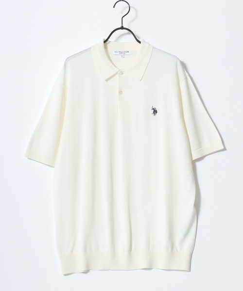 U.S. POLO ASSN.(ユーエスポロアッスン)の「U.S. POLO ASSN./ユーエスポロアッスン 接触冷感 オーバーサイズ ニット 無地 ロゴ ワンポイント刺繍 半袖ポロシャツ/レディース メンズ(ポロシャツ・メンズ・オフホワイト/ブラック/ネイビー・M/L/LL)」の19枚目の写真