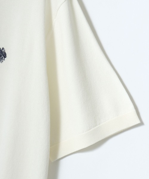 U.S. POLO ASSN.(ユーエスポロアッスン)の「U.S. POLO ASSN./ユーエスポロアッスン 接触冷感 オーバーサイズ ニット 無地 ロゴ ワンポイント刺繍 半袖ポロシャツ/レディース メンズ(ポロシャツ・メンズ・オフホワイト/ブラック/ネイビー・M/L/LL)」の11枚目の写真