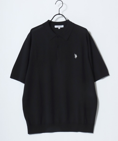 U.S. POLO ASSN.(ユーエスポロアッスン)の「U.S. POLO ASSN./ユーエスポロアッスン 接触冷感 オーバーサイズ ニット 無地 ロゴ ワンポイント刺繍 半袖ポロシャツ/レディース メンズ(ポロシャツ・メンズ・オフホワイト/ブラック/ネイビー・M/L/LL)」の17枚目の写真