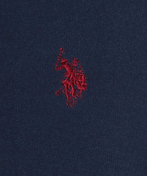 U.S. POLO ASSN.(ユーエスポロアッスン)の「U.S. POLO ASSN./ユーエスポロアッスン 接触冷感 オーバーサイズ ニット 無地 ロゴ ワンポイント刺繍 半袖ポロシャツ/レディース メンズ(ポロシャツ・メンズ・オフホワイト/ブラック/ネイビー・M/L/LL)」の7枚目の写真