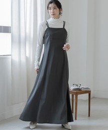 高身長 カットジョーゼットキャミソールワンピース(トールサイズ)Essenave