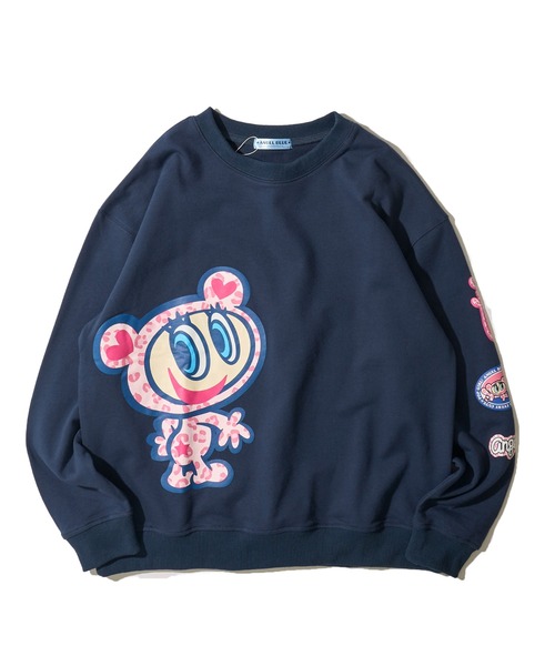 ADPOSION(アドポーション)の「【ANGEL BLUE / エンジェルブルー】ヒョウ柄ビッグプリントスウェット(スウェット・レディース・ブラック/ネイビー/ホワイト・FREE)」の3枚目の写真