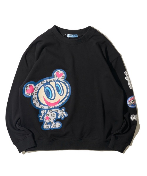 ADPOSION(アドポーション)の「【ANGEL BLUE / エンジェルブルー】ヒョウ柄ビッグプリントスウェット(スウェット・レディース・ブラック/ネイビー/ホワイト・FREE)」の2枚目の写真