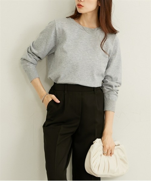 nissen（ニッセン）の「レース衿２ＷＡＹニット【ウォッシャブル】（ニット/セーター・レディース・ネイビー/ライトグレー・LL/L/M）」の15枚目の写真