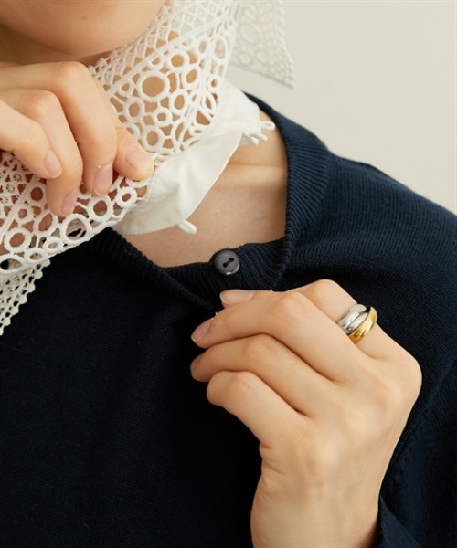 nissen（ニッセン）の「レース衿２ＷＡＹニット【ウォッシャブル】（ニット/セーター・レディース・ネイビー/ライトグレー・LL/L/M）」の20枚目の写真