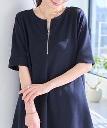 前後2WAY　ひんやりエンボス素材チュニック
