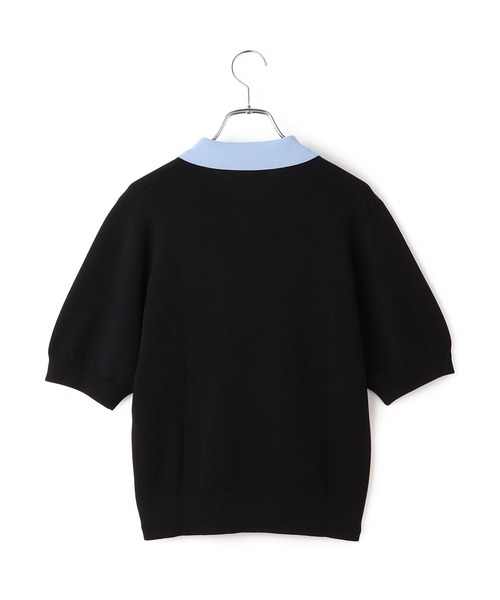 ADAM ET ROPE'（アダムエロペ）の「【WEB限定】ハーフスリーブバイカラーポロニット（ポロシャツ・レディース・ネイビー/ブラック/サックスブルー・FREE）」の20枚目の写真