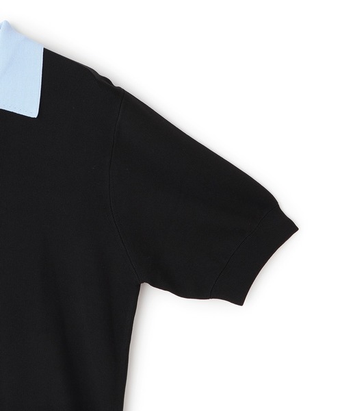 ADAM ET ROPE'（アダムエロペ）の「【WEB限定】ハーフスリーブバイカラーポロニット（ポロシャツ・レディース・ネイビー/ブラック/サックスブルー・FREE）」の22枚目の写真