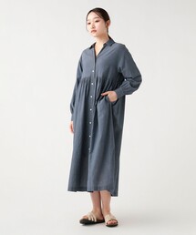 シアーデニム シャツワンピース