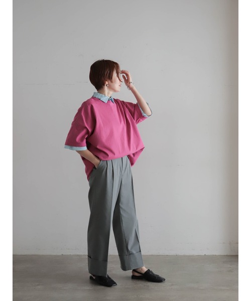 FIL DE FER(フィルデフェール)の「【予約】パターン塩縮 ドルマンシャツ(シャツ/ブラウス・レディース・サックスブルー/ホワイト・FREE)」の21枚目の写真