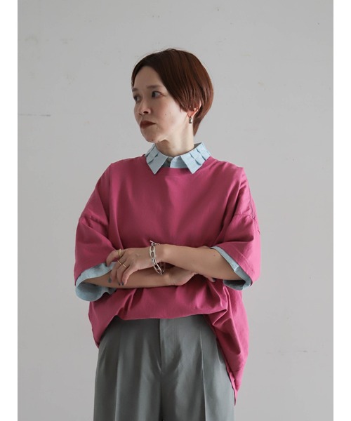 FIL DE FER(フィルデフェール)の「【予約】パターン塩縮 ドルマンシャツ(シャツ/ブラウス・レディース・サックスブルー/ホワイト・FREE)」の18枚目の写真