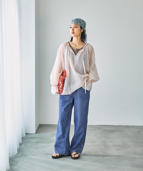 LEPSIM(レプシィム)の「スースーデニムストレートパンツ 637621(デニムパンツ・レディース・インディゴブルー/ケミカルウォッシュ/ブラック・LARGE/MEDIUM)」の9枚目の写真