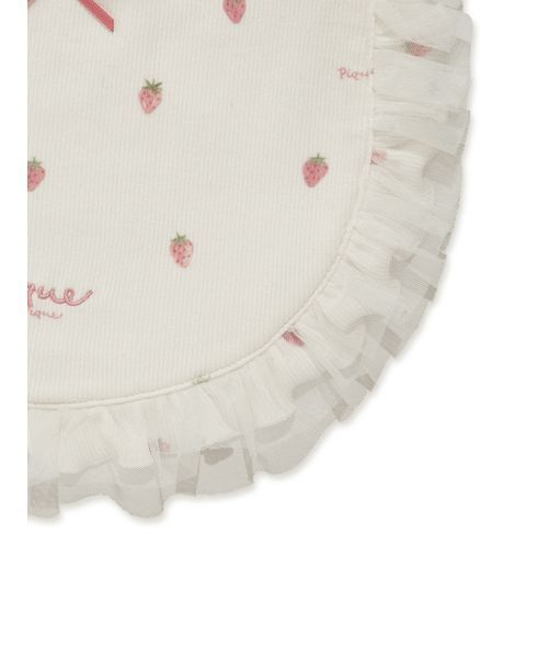 gelato pique（ジェラートピケ）の「【BABY】ストロベリー柄チュールスタイ（スタイ/よだれかけ・キッズ・オフホワイト・F）」の6枚目の写真