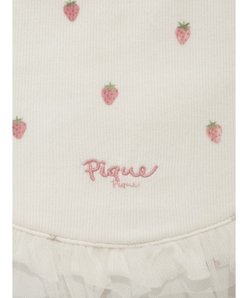 gelato pique（ジェラートピケ）の「【BABY】ストロベリー柄チュールスタイ（スタイ/よだれかけ・キッズ・オフホワイト・F）」の7枚目の写真