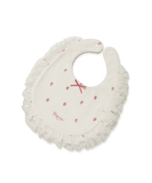 gelato pique（ジェラートピケ）の「【BABY】ストロベリー柄チュールスタイ（スタイ/よだれかけ・キッズ・オフホワイト・F）」の8枚目の写真