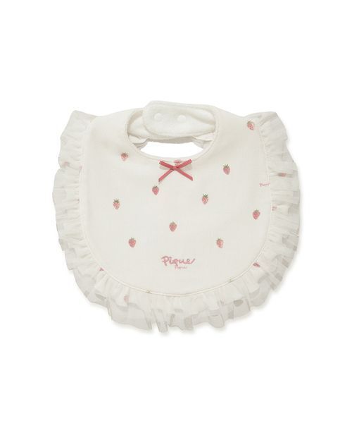 gelato pique（ジェラートピケ）の「【BABY】ストロベリー柄チュールスタイ（スタイ/よだれかけ・キッズ・オフホワイト・F）」の9枚目の写真