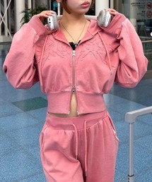 アイレットクラッシュロゴショートパーカー