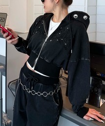 SPIRALGIRL | アイレットクラッシュロゴショートパーカー(パーカー)