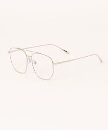 Revo. | メタルフレーム ツーブリッジ アビエーターシェイプ メガネ クリアレンズ 伊達メガネ UVカット(メガネ)