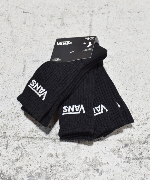 VANS/バンズ Classic Crew キッズ ソックス 靴下 3足組 VN000Q1PBLK