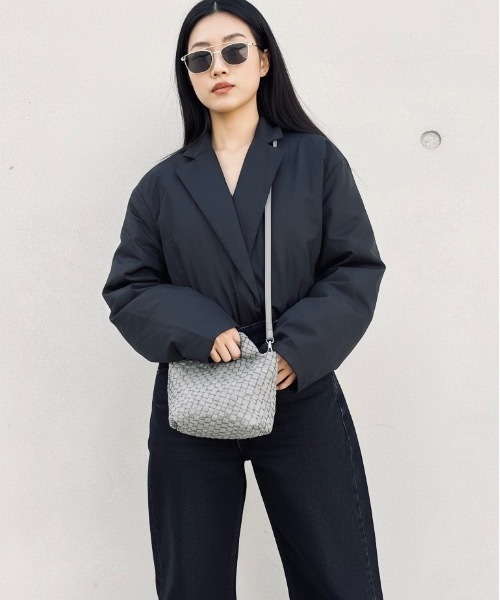 ONE DAY KMC (ワンデイケーエムシー)の「HERB/Intrecciato 2way small Tote Bag with Pouch/ポーチ付き2ウェイスモールトートバッグ(トートバッグ・レディース・グレー/ブラウン/ブラック/アイボリー・FREE)」の3枚目の写真