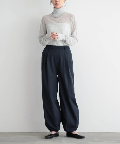for/c（フォーシー）の「[新色追加]タートルネックシアーニット【サスティナブル】（ニット/セーター・レディース・ライトグレー/ブラック/オフホワイト/チャコールグレー/ピンク/ブラウン・L/LL/M）」の9枚目の写真
