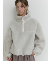 Lobed fleece pullover (cream)