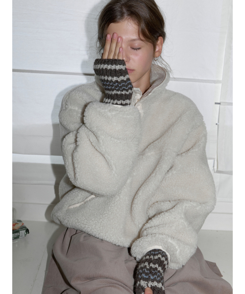 THEMITTEN（ザ・ミトン）の「Lobed fleece pullover (cream)（その他アウター・レディース・その他・FREE）」の6枚目の写真